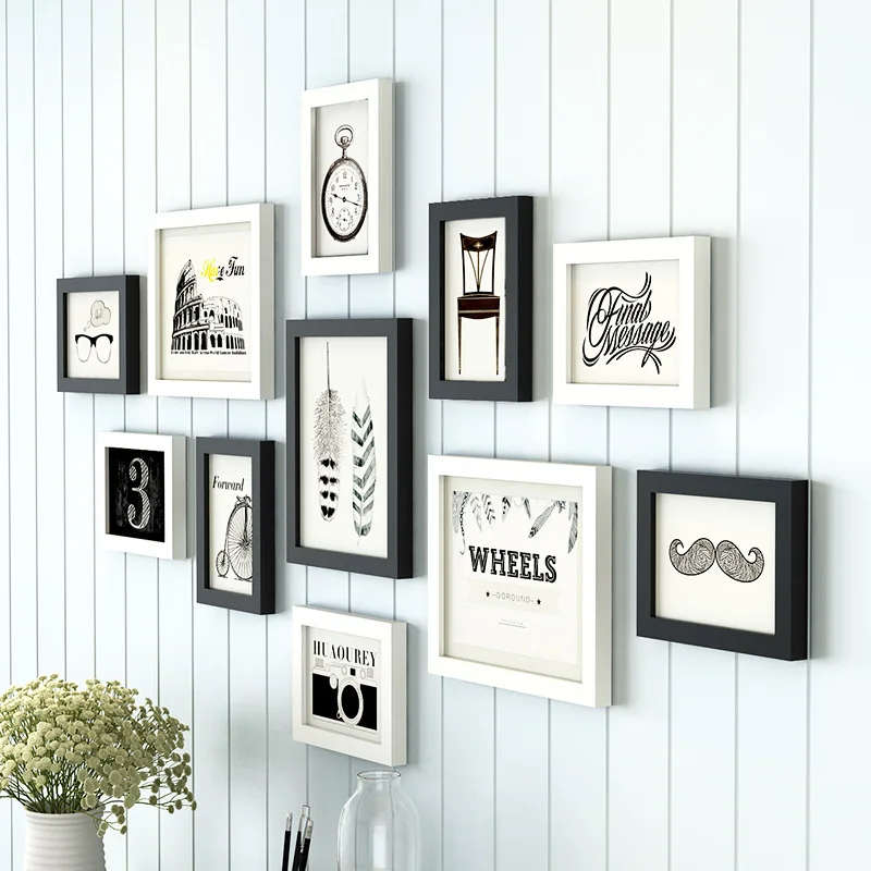 

Modern Style 11pcs/set Photo Frames Wall Combination Picture Frame For Wall Decoration Picture Frame Set Living Room Decor Photo