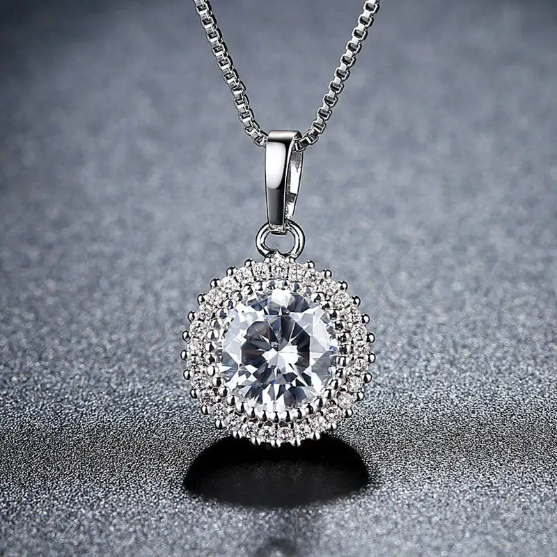 Цепочка с подвеской круглым кристаллом женская Ювелирное Украшение цвета