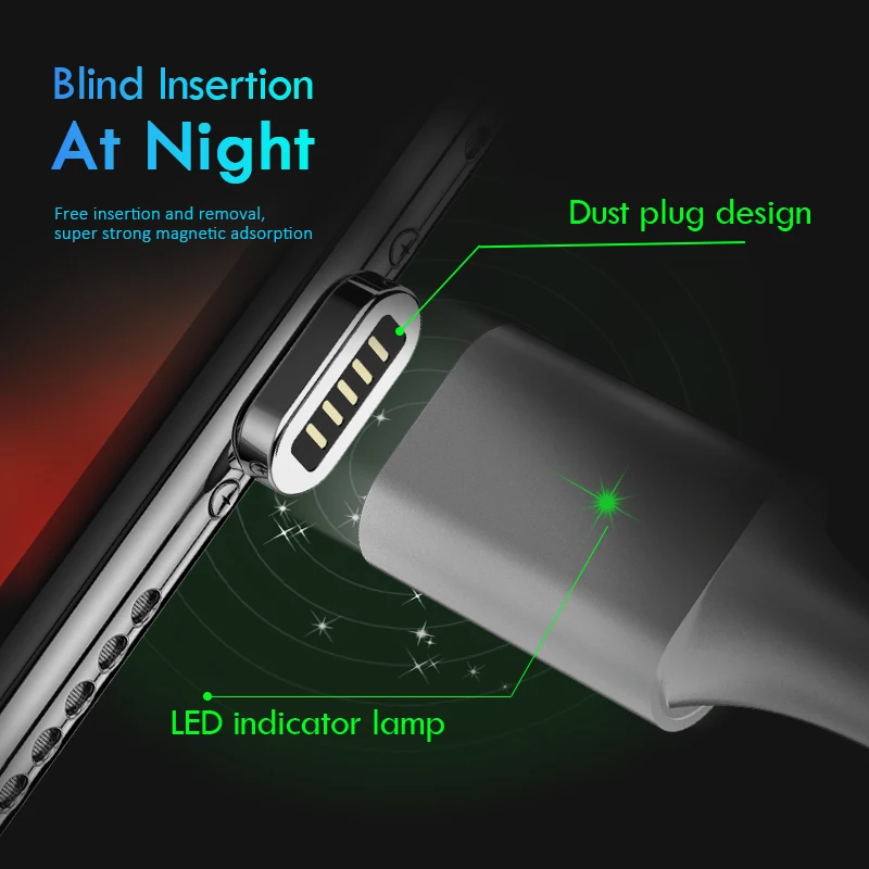 ! ACCEZZ 3 в 1 Магнитный кабель для синхронизации данных 8Pin iPhone X 8 XS Plus Micro USB Type C