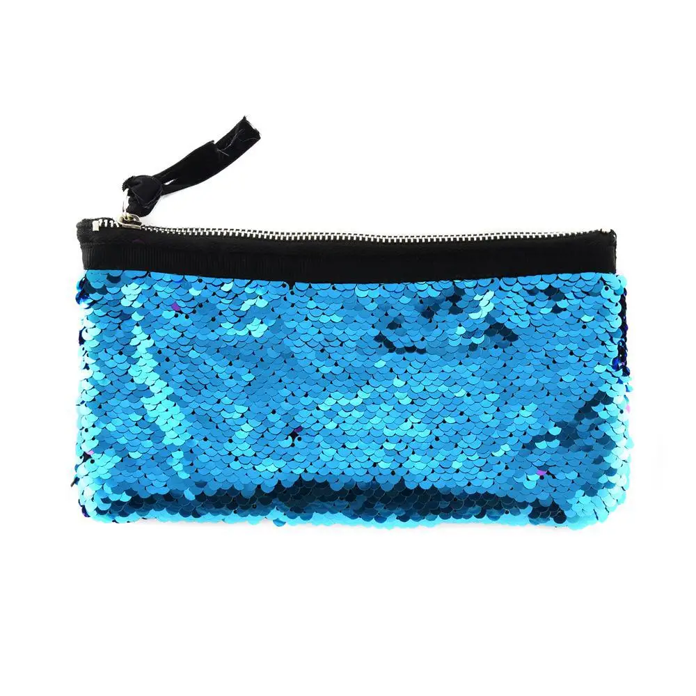 Школьный пенал для мальчиков и девочек Kawaii милые Русалка уголовного Pencilcase блесток нескольких макияж мешок ручки канцелярские сумка штрафы - Цвет: Blue and Purple