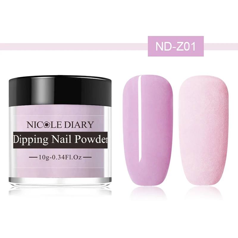 ND-Z01 Nicole Diary 10g погружения порошок для ногтей лак французский ногтей Пудра-Глиттер для ногтей искусство украшения натуральный сухой маникюр - Цвет: ND-Z01