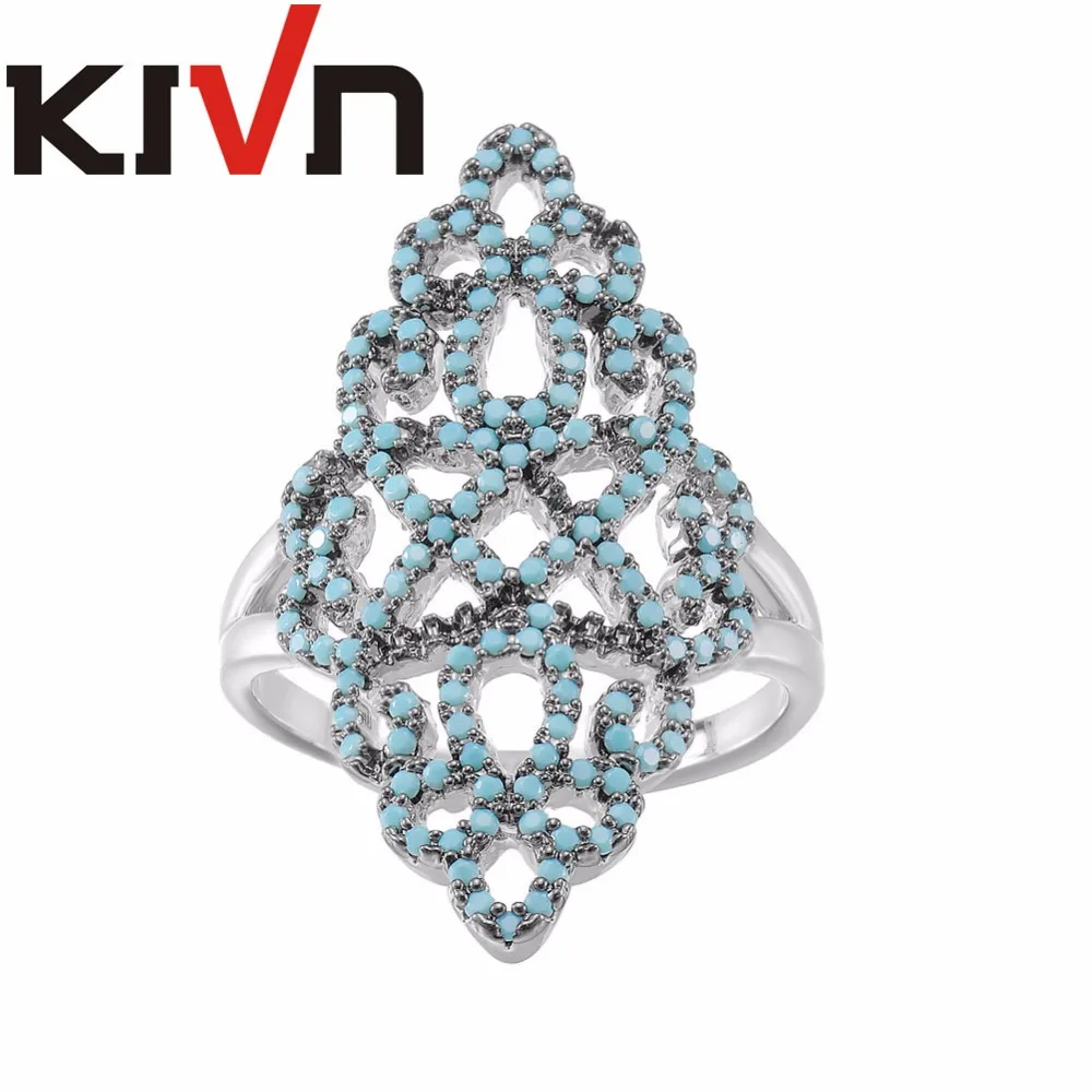 Модные ювелирные изделия KIVN элегантные роскошные кольца с фианитами для женщин и
