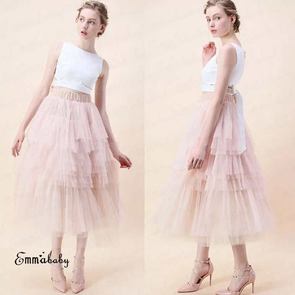 Женская Длинная пляжная юбка с оборками кружевная многоярусная макси в стиле