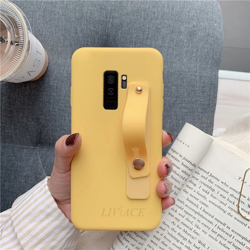 Силиконовый чехол для samsung galaxy s10, 5g, s10e, s9, s8 plus, s7, s6 edge, note 9, 8, 5, повязка на запястье, держатель для телефона, подставка, мягкий чехол