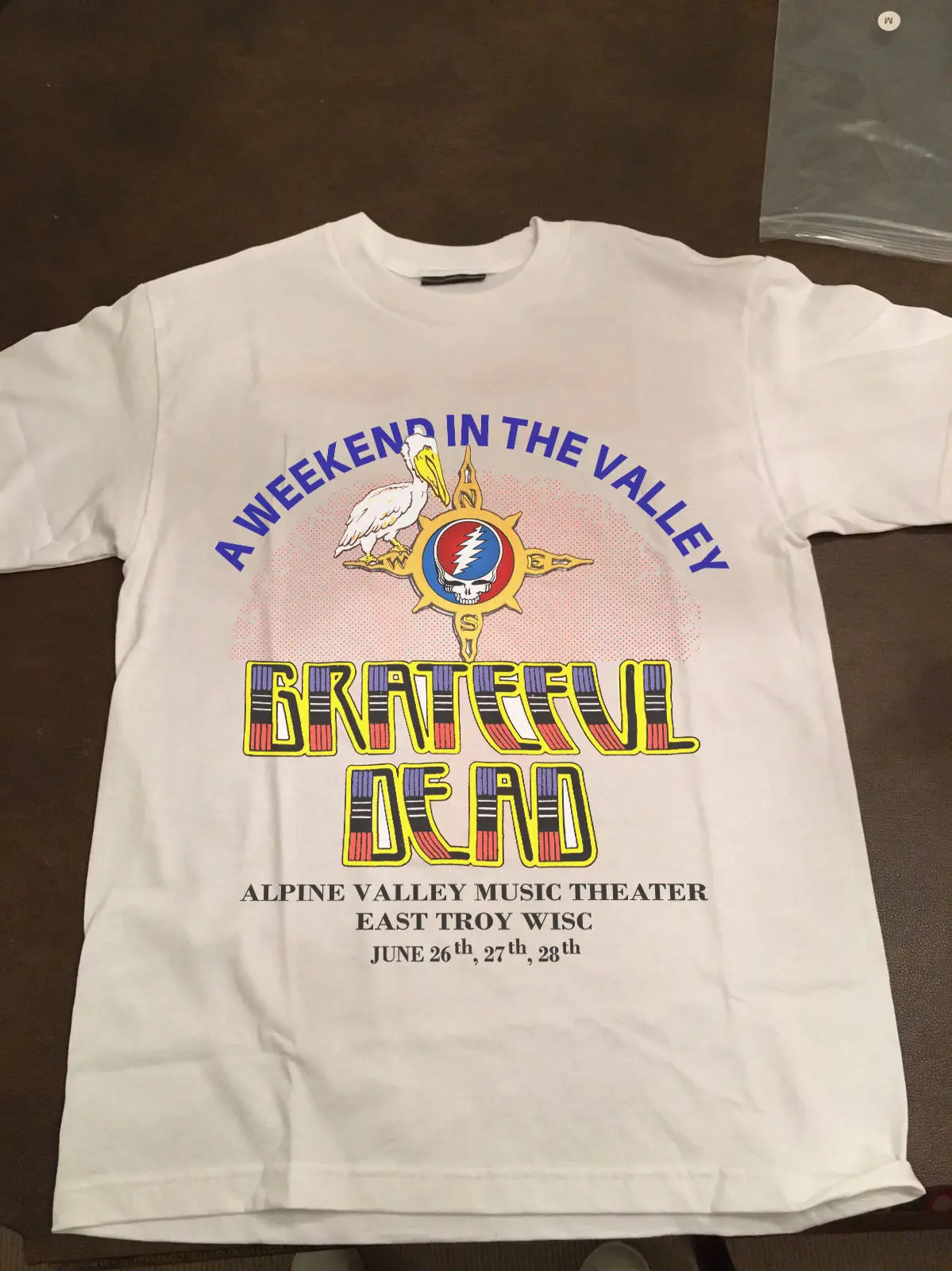 VTG 1987 Grateful Dead Rare Wisconsin Concert Tour футболка с принтом в виде альпийской долины