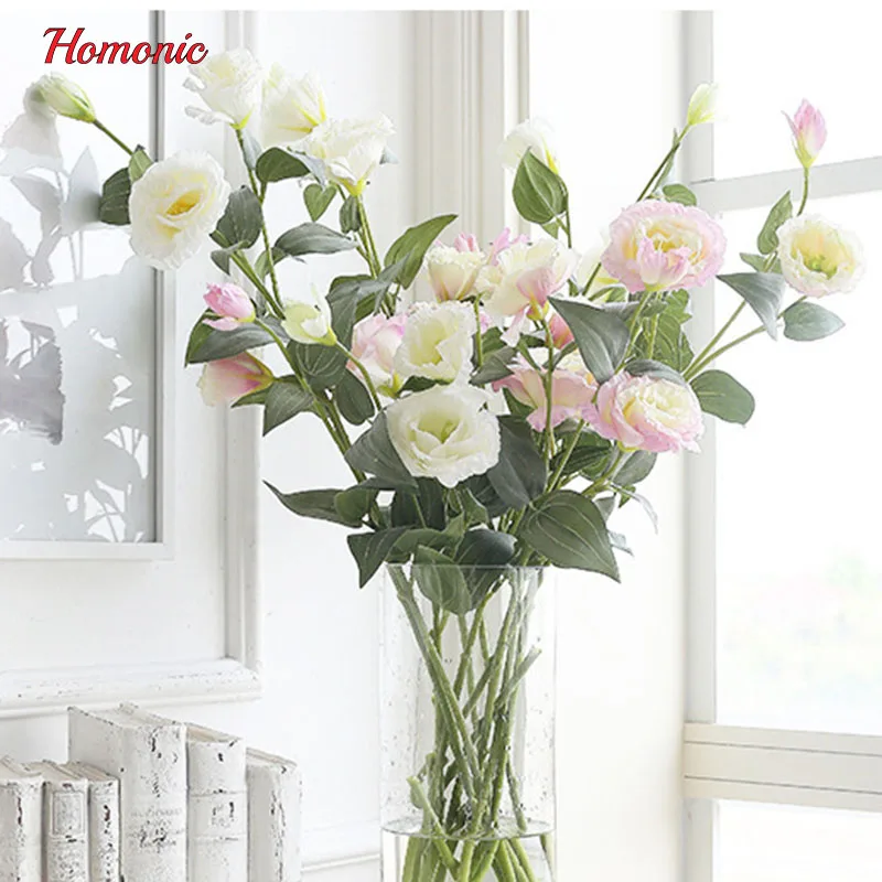 6 головок искусственная Цветочная подделка Eustoma Gradiflorus Lisianthus декоративные слики
