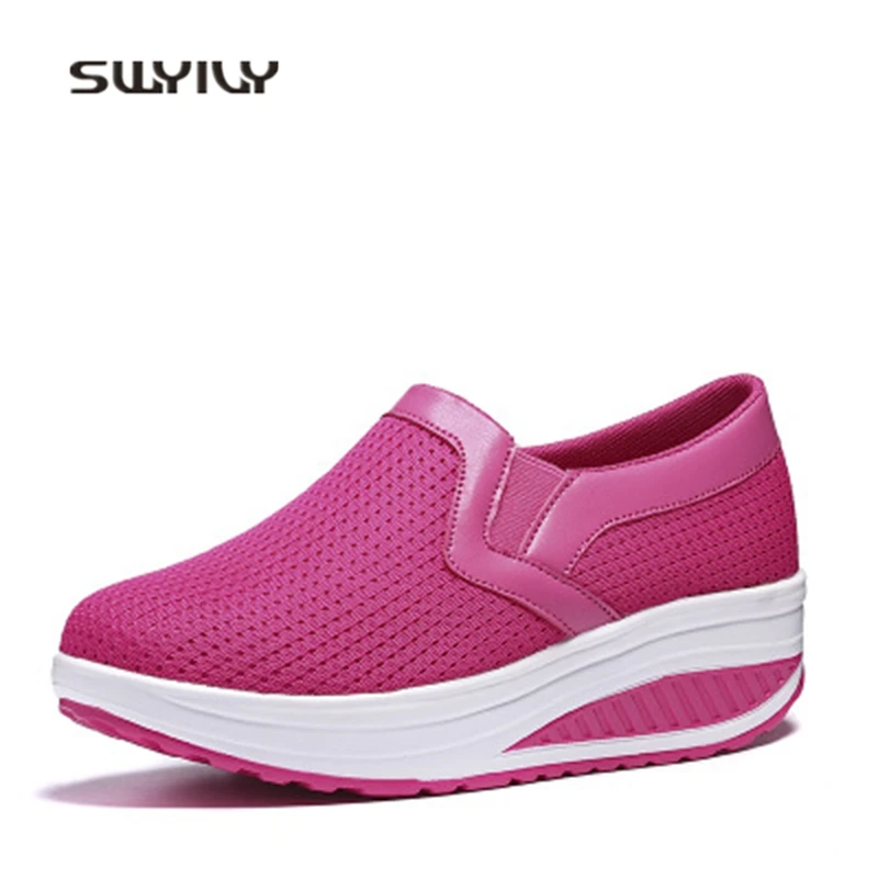 SWYIVY/Женская Тонизирующая обувь большие Size35 43 сетчатая дышащая на толстой подошве