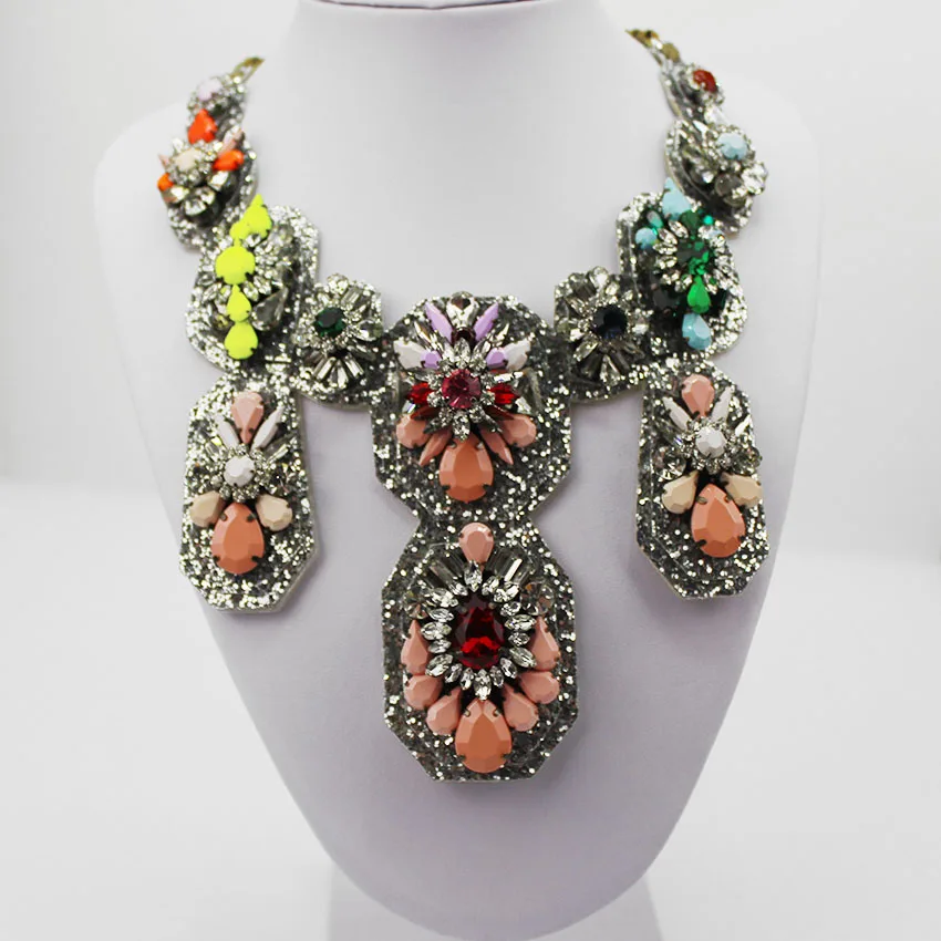 Женский нагрудник Shourouk ожерелье с разноцветным кристаллом 270|necklace collar|crystal