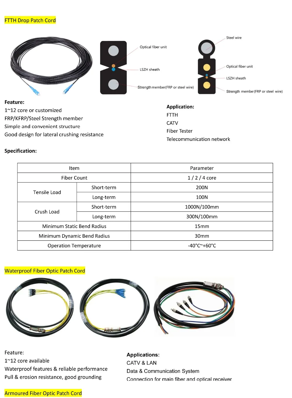 SM, 24 ядра, G652D, 50 см от кабеля до разъема, длина: 15 м, ПВХ куртка, SC/APC-SC/APC в комплекте