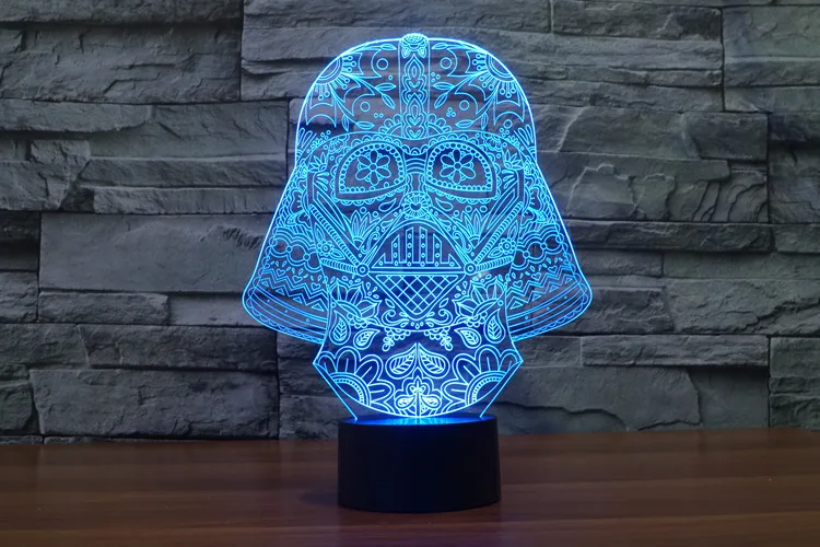 Star Wars 3D визуальный ночь светодиодная настольная черный воин выключатель лампы luminaria-де-меса de лампе таблице usb чрезвычайных lampara Lampen