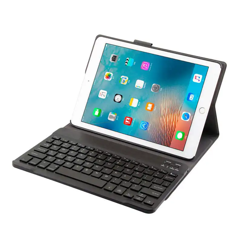 Чехол с клавиатурой для нового Ipad /, Ipad Pro 9,7, Ipad Air 1 и 2-Съемная клавиатура-тонкий кожаный чехол-книжка-7 Colo