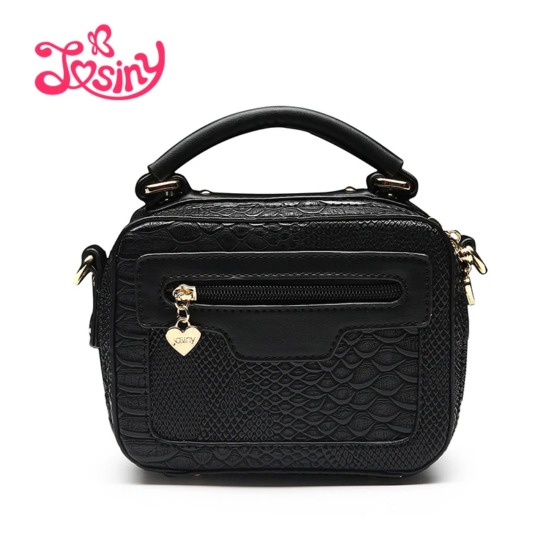 JOSINY 2016 Women Mini Handbag PU Leather Shoulder Bag Crocodile Pattern Veins Brand Black Tote Tassel Messenger Bags For | Багаж и сумки