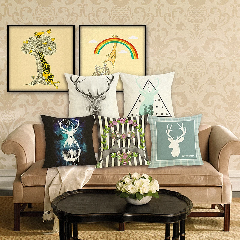 Жираф Чехлы Home Decor Диван Подушка Дело белье хлопок 45*45 см декор дома автомобиль