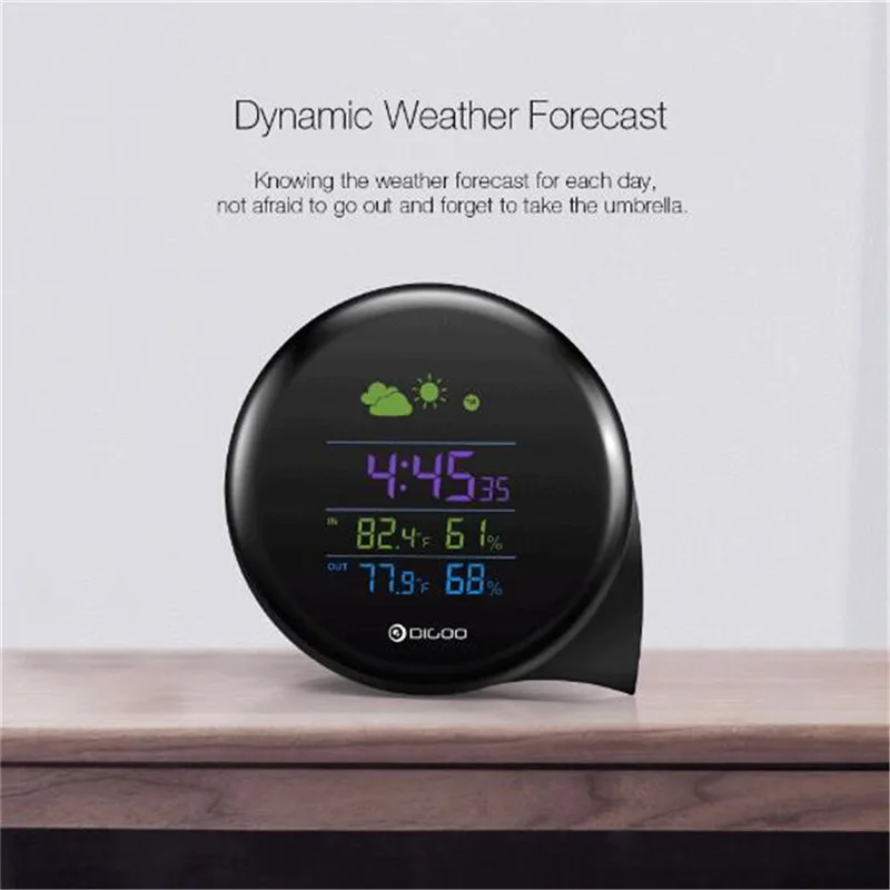 DIGOO DG-THS02 мини-Метеостанция Comma цифровой светодиодный экран термометр гигрометр погоды с функцией повтора температуры