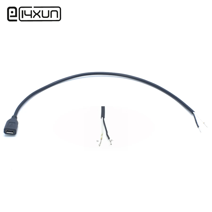EClyxun 1 шт. 30 см 5Pin Micro USB гнездовой кабель питания 3A 2 ядра V8 черный зарядный разъем