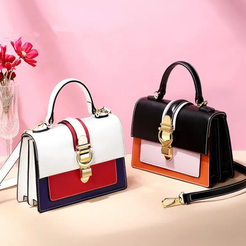 Новинка 2019 Корейская версия модная хит цветная сумка на плечо женская простая