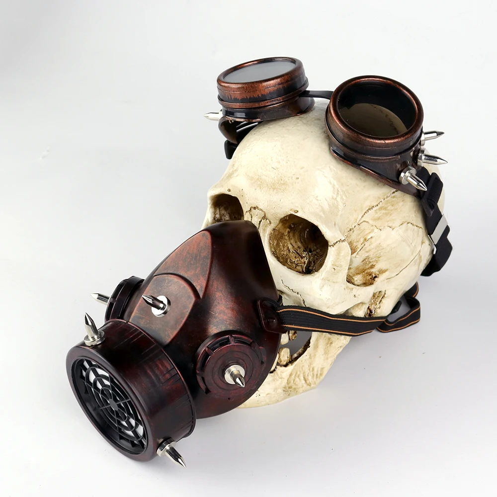 Коричневые модные очки в стиле панк противогаз Готическая косплей мужские