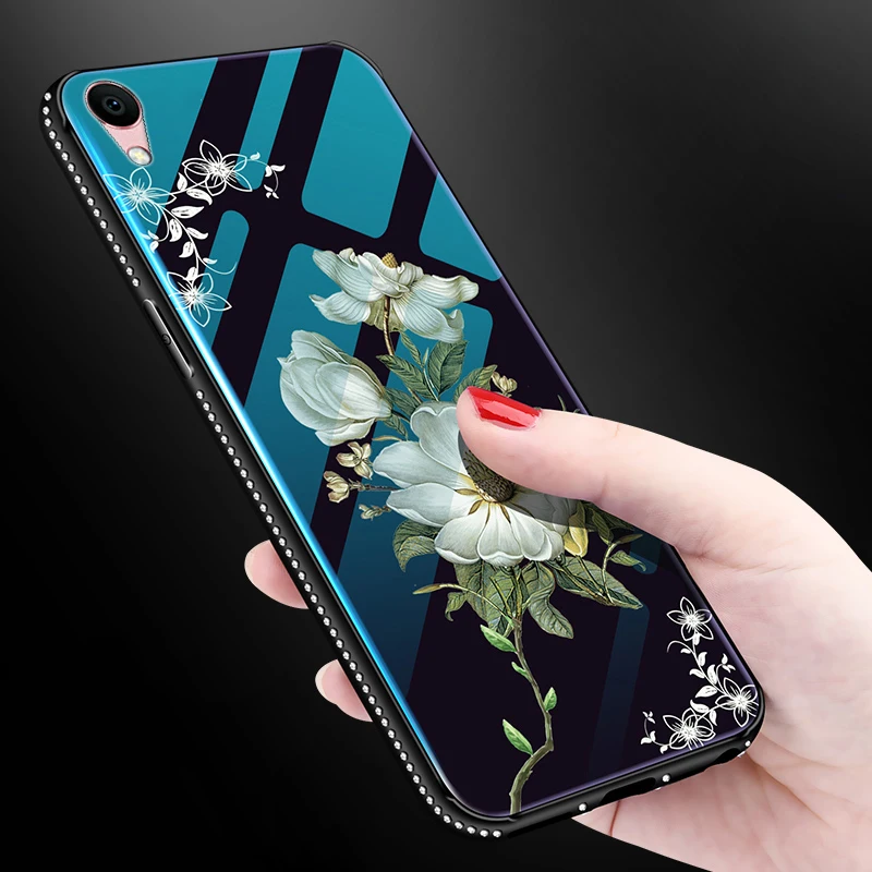 Luxury glass shell jasmine lily flower Phone Case For OPPO R9 F1 PLUS Floral Cases Cover R9S |