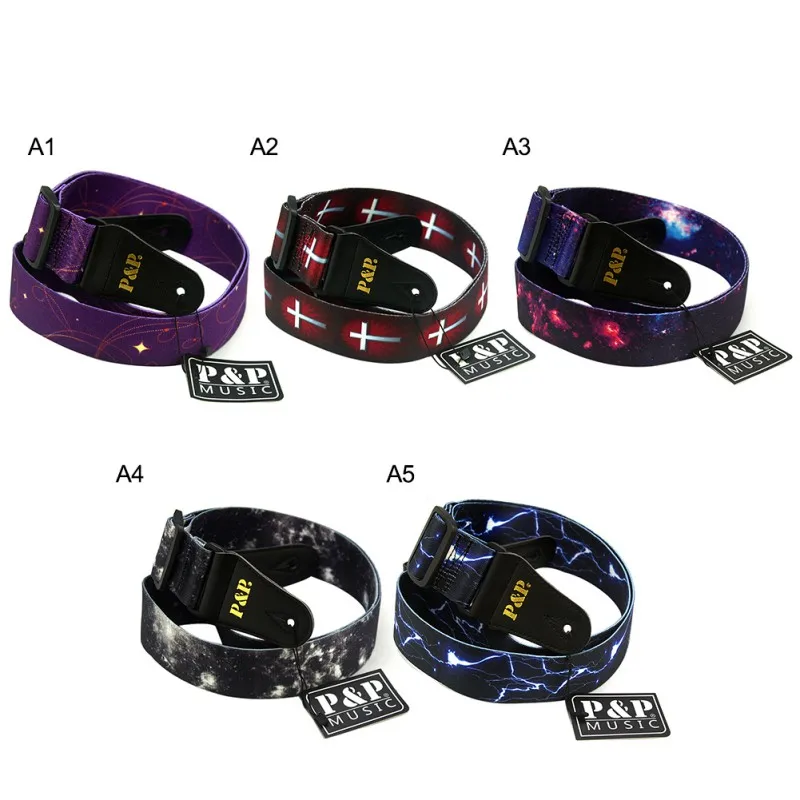 Акустический ремень для гитары напечатанный регулируемый пояс из полиэстера