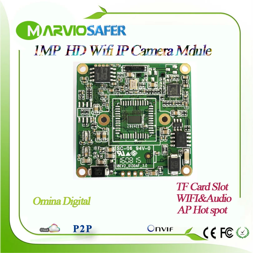 Marviosfer новинка 720 P HD 1MP WI Fi IP Сетевая камера модуль плата беспроводной аудио Onvif