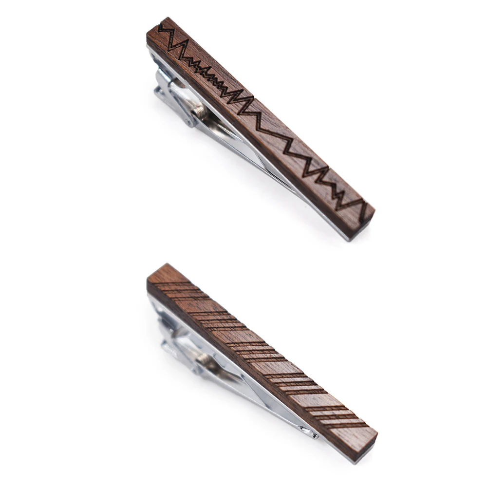 Novelty personality geometric pattern wooden tie clip Walnut wood knot accessory 5.5cm | Украшения и аксессуары