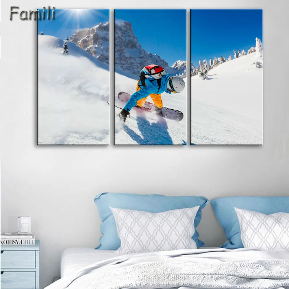 3 шт. декоративные картины на холсте без рамы|ski paintings|canvas printsposter canvas |