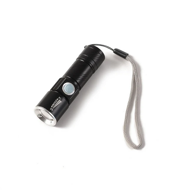 BLACK CREE Q5 Портативный USB флэш-светильник мощный перезаряжаемый светодиодный фонарь светильник водонепроницаемый масштабируемый мини USB Lanterna уличный фонарь SL017 - Испускаемый цвет: BLACK