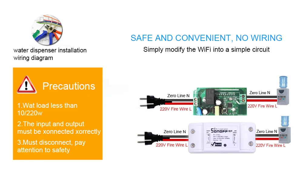 Itead Sonoff RF WiFi умный переключатель 433 МГц рч приемник интеллектуальный пульт дистанционного управления для умного дома Wifi переключатель 10A 2200 Вт