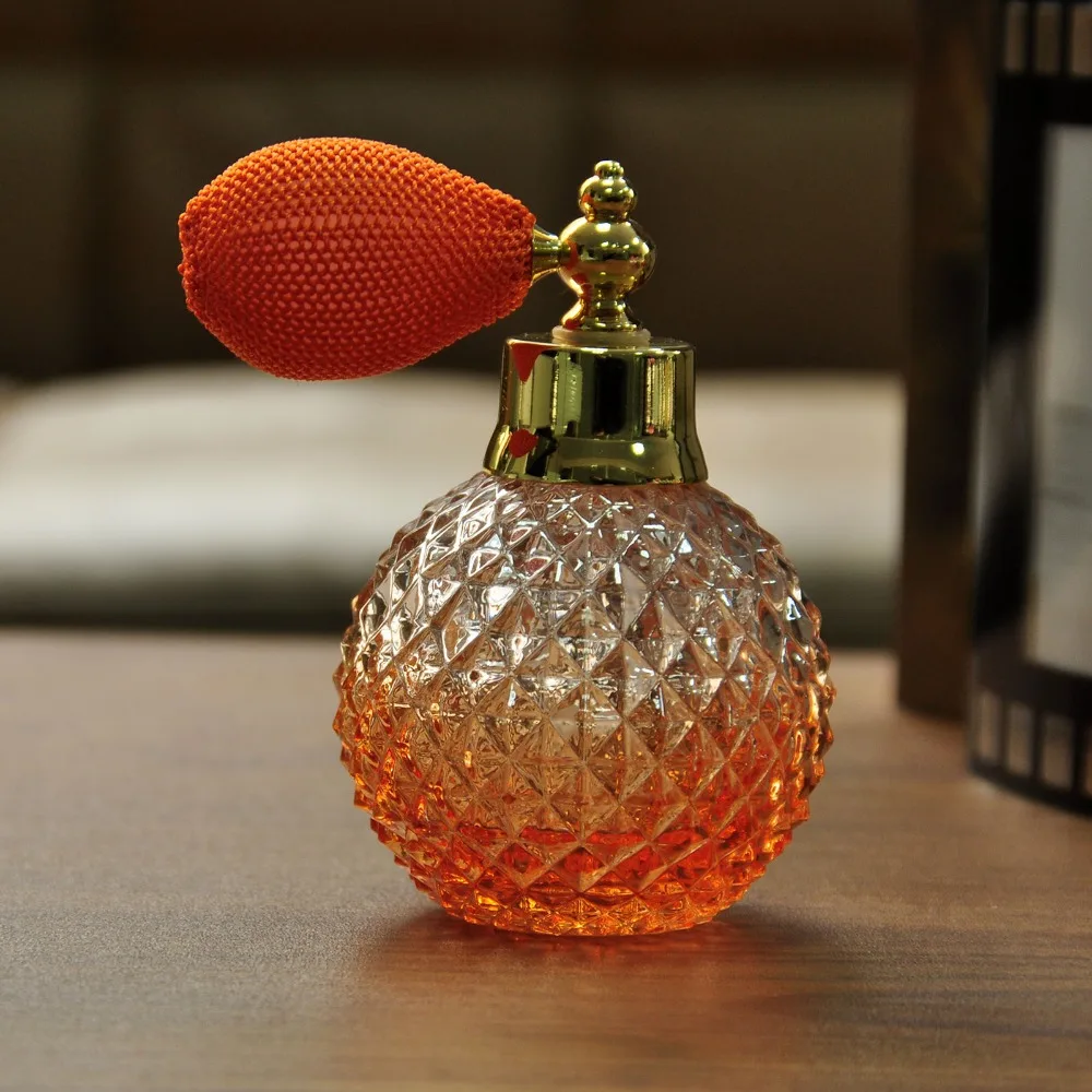 110 мл оранжевый стеклянный кристалл Женский Уникальный многоразовый флакон для