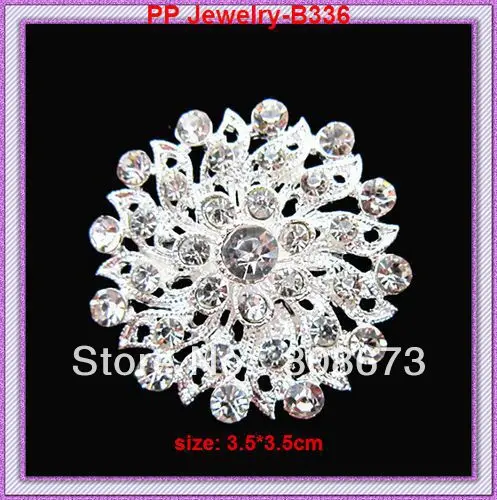 Promotion!! (12pcs/lot) Silver Tone Sparkle Crystal Small Brooch Wedding Pins | Brooches