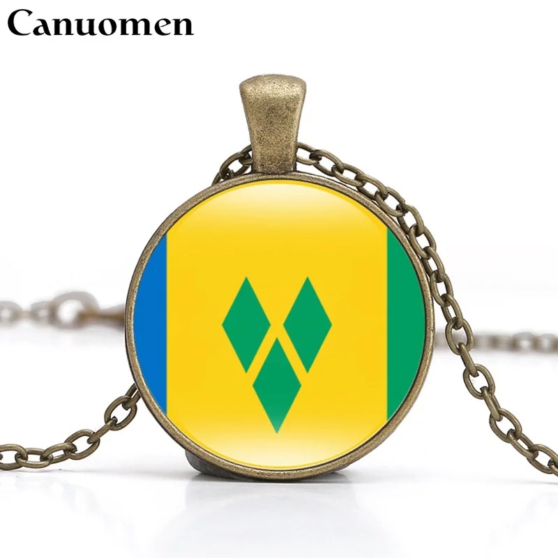 Canuomen Saint Lucia кулон в форме флага ожерелье страны Карибского бассейна национальные
