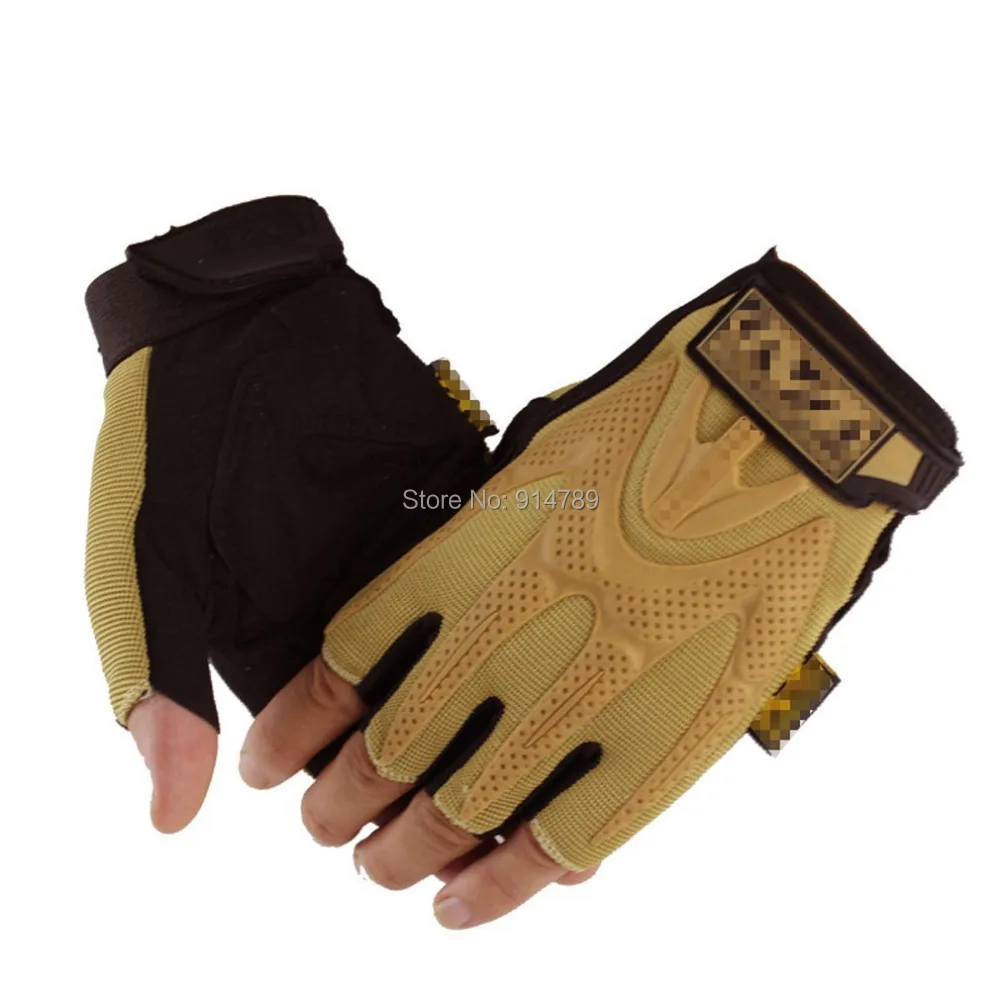 

TACTICAL HUNTING HALF FINGER GLOVES RACE RIDDING CLIMBING GLOVE SAND M-35130