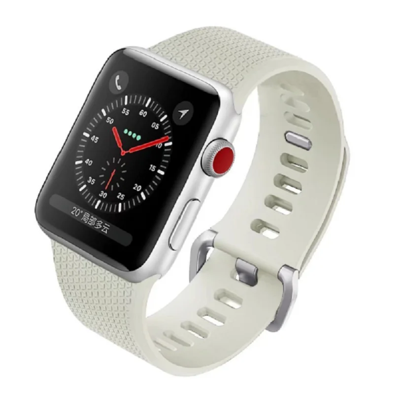 Спортивный ремешок для Apple Watch 42 мм 44 мм 38 мм 40 мм Женский Мужской мягкий силиконовый ремешок для iwatch серии 5 4 3 2 1 резиновый браслет