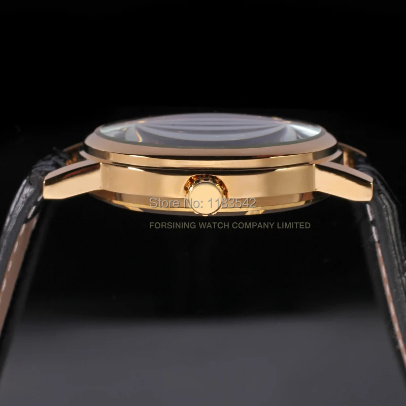 Часы наручные Winner Мужские механические роскошные модные золотистые аналоговые