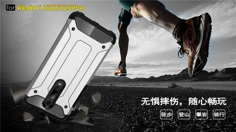 Luxury Armor Shockproof Case For Xiaomi Redmi K20 Pro Mi9t Mi 9T 9 CC9 CC9E A3 Lite Redmi Note 8 7 7A 8A 10 8T Soft Bumper Cover