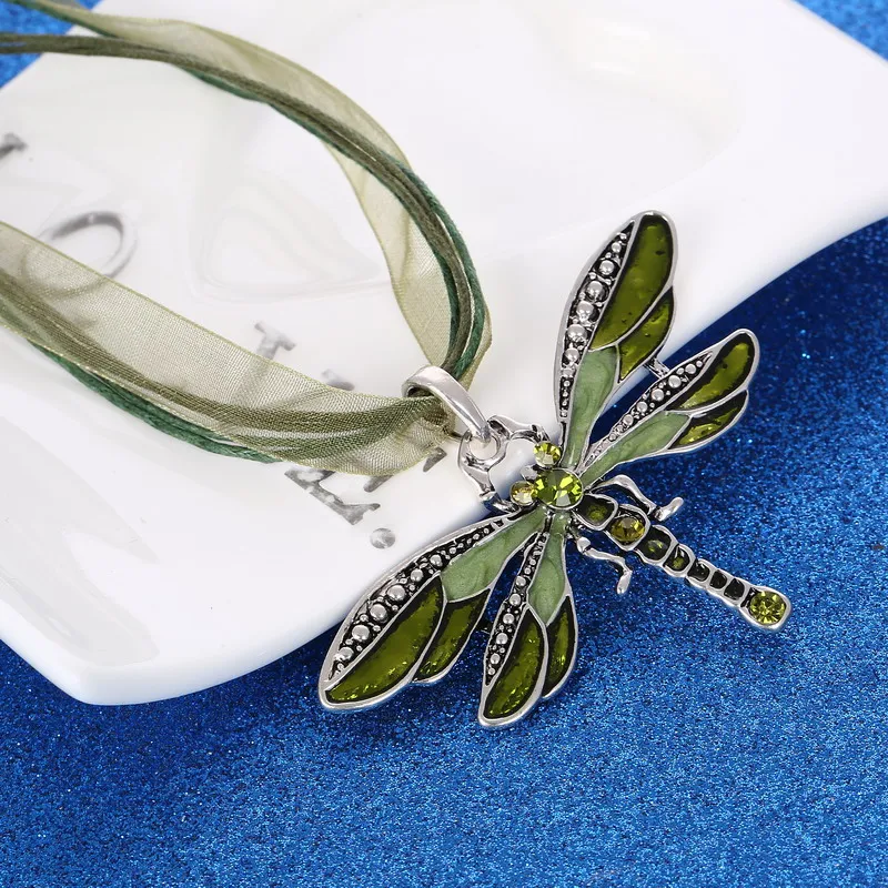 Ожерелье со стрекозой яркое ожерелье из веревки Женские аксессуары оптовая