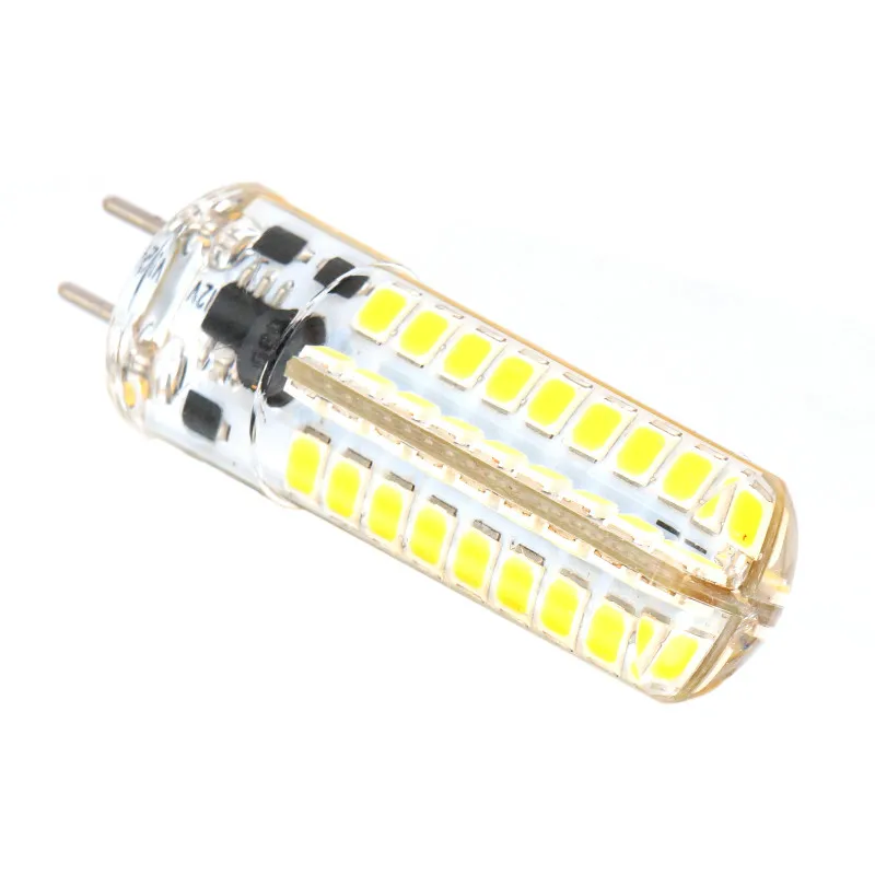 Светодиодная силиконовая кристаллическая светильник ПА GY6.35 G5.3 G4 12 В 5 Вт 72SMD 2835, светодиодный лампа-кукуруза, белый и теплый белый свет