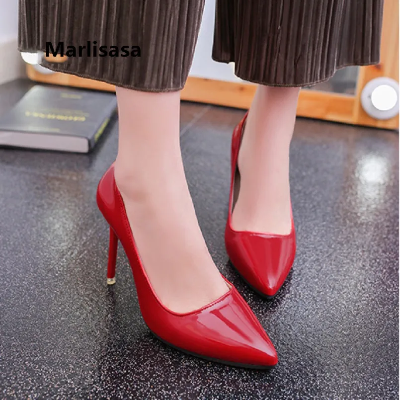 Фото Marlisasa Women Cute Sweet Comfortable Red Pu Leather High Heel Pumps Lady Fashion Casual Office Shoes Femmes Hauts Talons F3230 Обувь Marlisasa Women Cute Sweet Comfortable Red Pu Leather High Heel Pumps Lady Fashion Casual Office Shoes Femmes Hauts Talons F3230 Обувь
