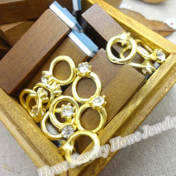 Оптовая продажа 60 шт винтажные Подвески Кольцо Кулон Золотой цвет подходит