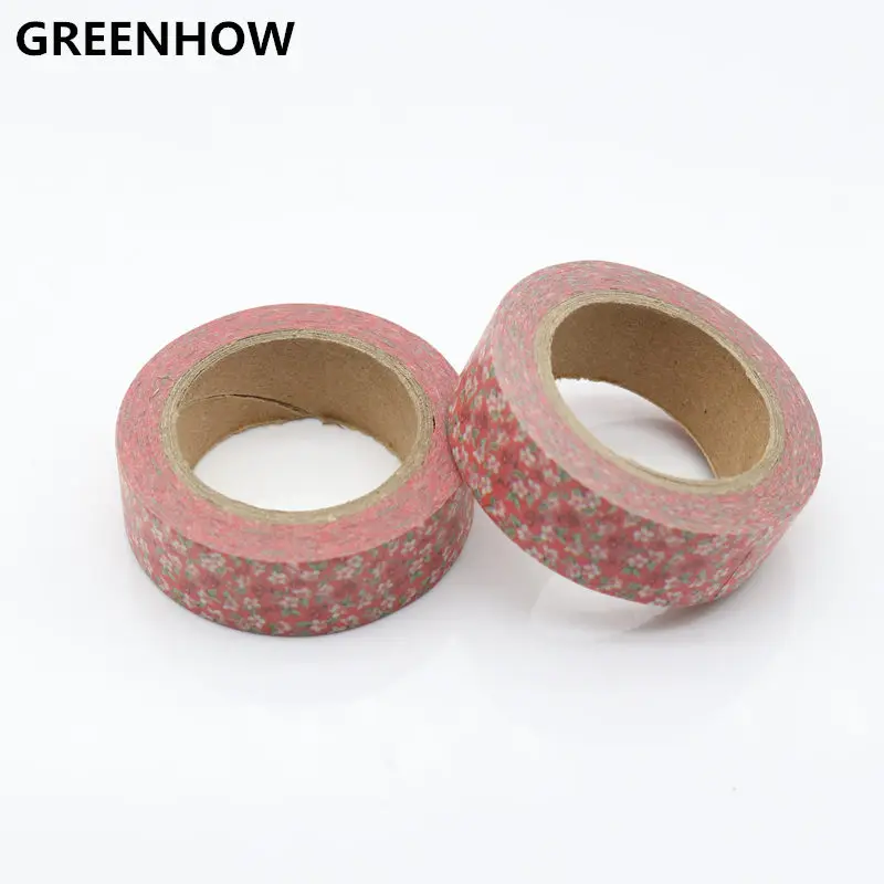 GREENHOW Красивая 15 мм * 10 м Высококачественная Васи бумажная лента/розовый фон