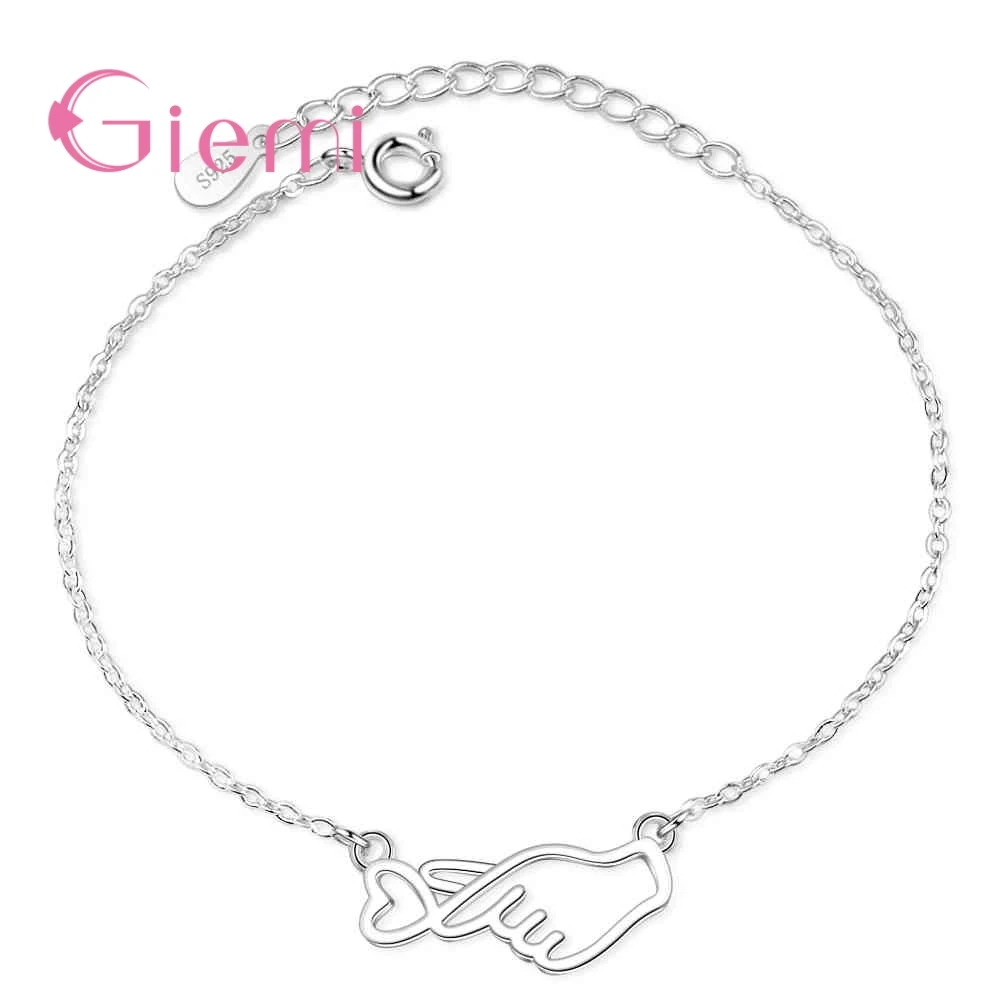 Браслет-цепочка женский серебристый в виде сердца | Украшения и аксессуары