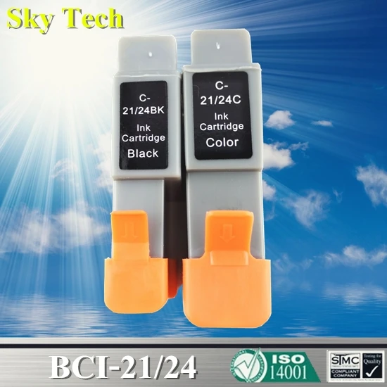 Совместимые чернильные картриджи BCI21/24 BK/C для Canon C21 C24 iP1000 iP1500 iP2000 MP110 MP130 MP360 MP370 MP390