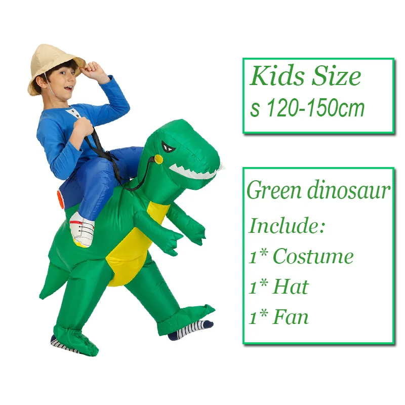 Green dinosaur 1003 Костюм для косплея, надувной динозавр, Детский костюм для косплея, единорог, T-REX, одежда, костюмы на Хэллоуин для женщин и мужчин, фантазийные вечерние комбинезоны - Цвет: Green dinosaur 1003