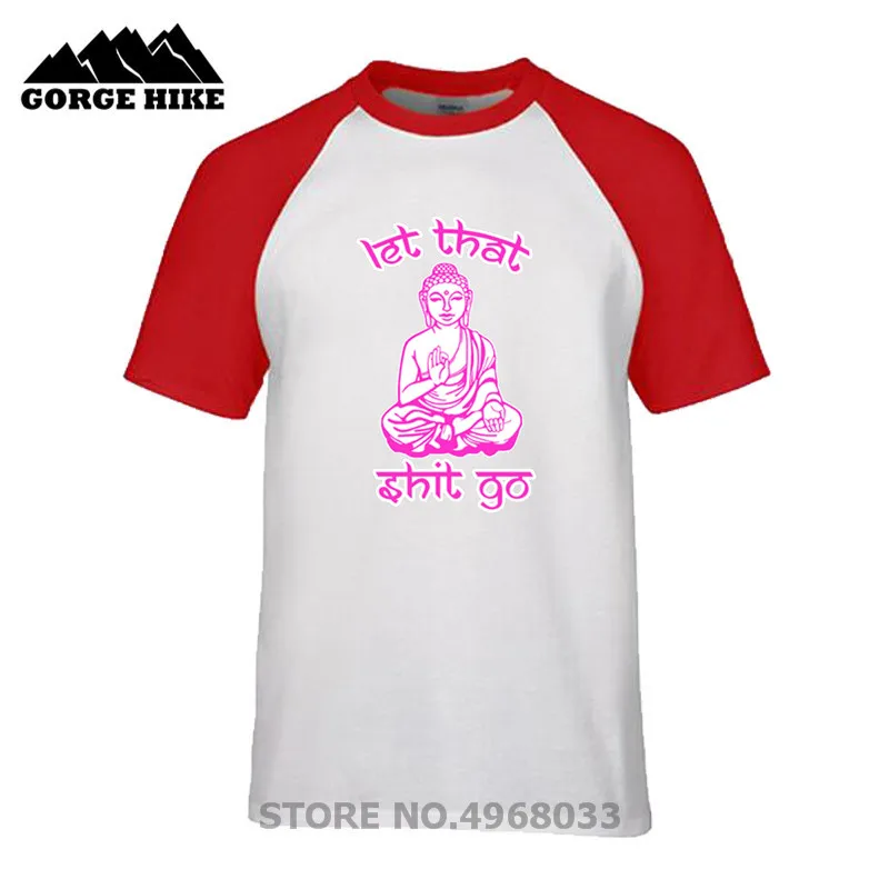 Большая статуя Будды Шакьямуни подарит вам удачу футболка Let That Shit Go Mantra