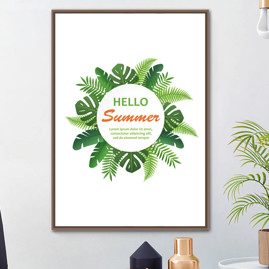 

Gohipang Flower Palm Leaves Quotes Wall Art Canvas Painting Nordic Posters And Prints Wall Pictures For Living Room Decoration