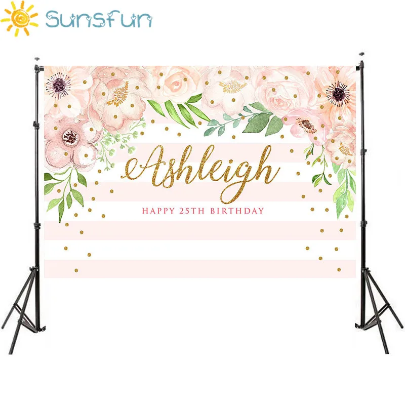 Sunsfun 5x3 фута розовый и мятно зеленый цветочный фон для взрослых Печатный день