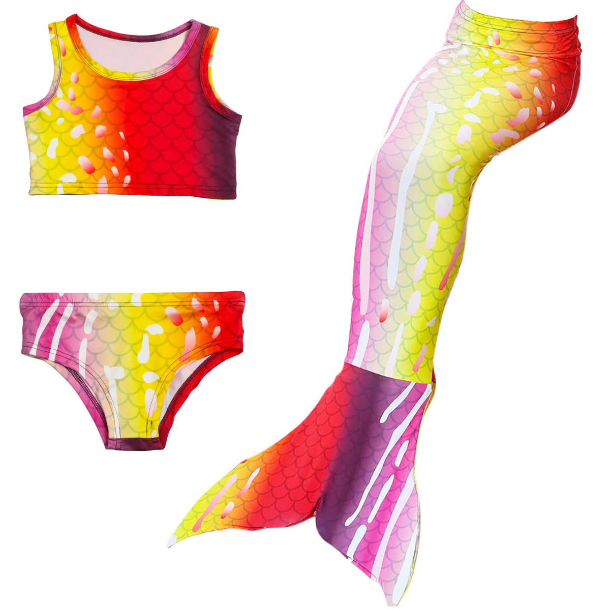 3 шт./компл. детский купальник с хвостом Русалочки купальники для девочек
