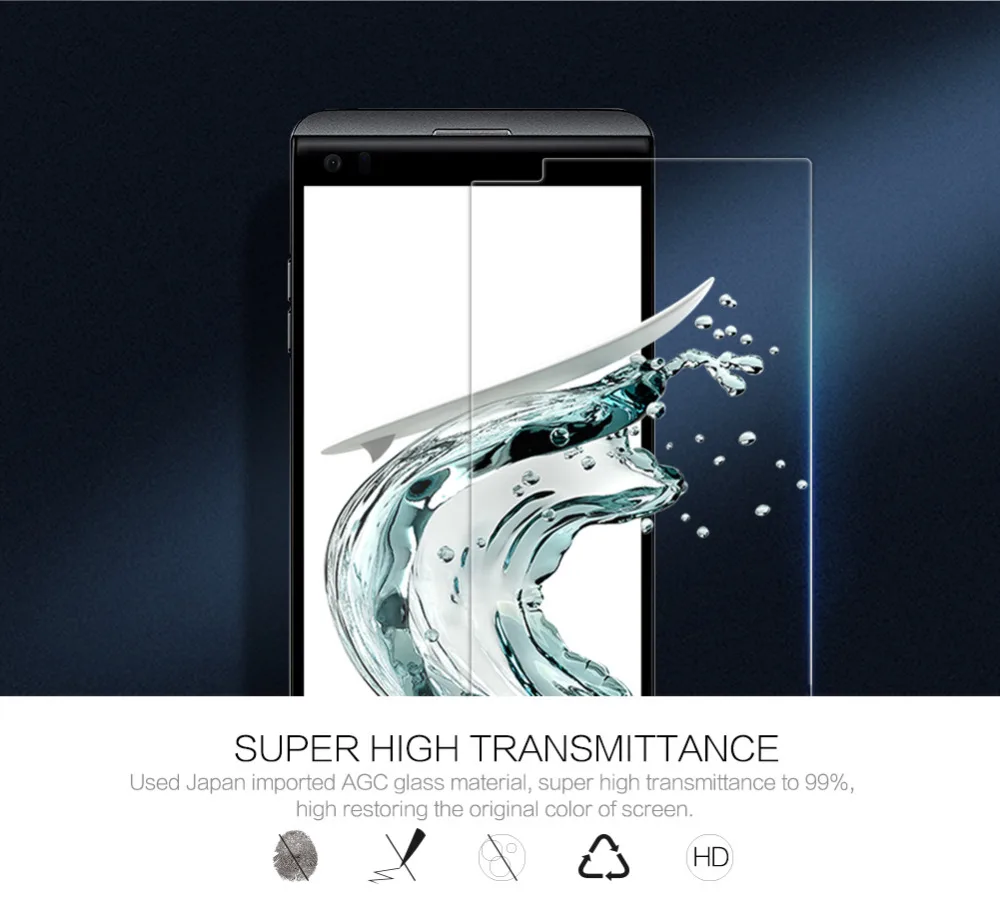 Закаленное стекло Nillkin Amazing H + Pro 9H 2.5D с закругленными краями для LG V20 Защитная