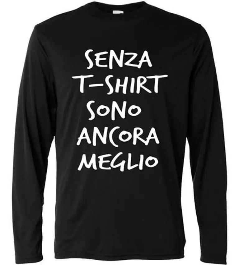 MAGLIA MAGLIETTA футболка MANICHE LUNGHE UOMO Сексуальная NUDO FRASE DIVERTENTE lm250 | Мужская одежда