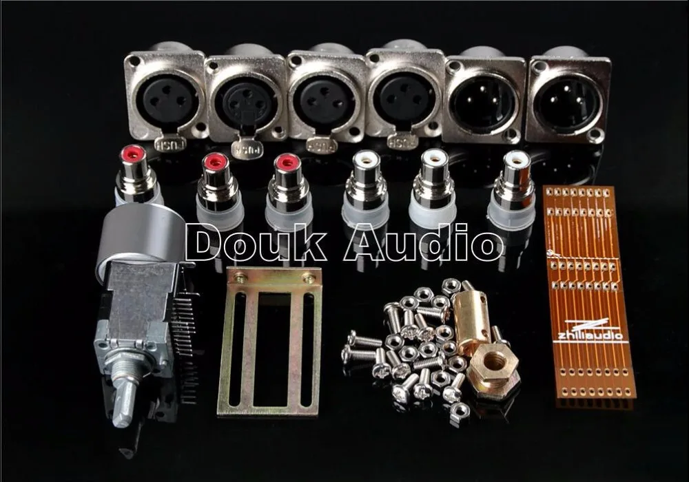 Douk аудио Hi-End XLR сбалансированный/RCA Предварительный усилитель Hi-Fi вакуумный ламповый предусилитель доска полный DIY комплект